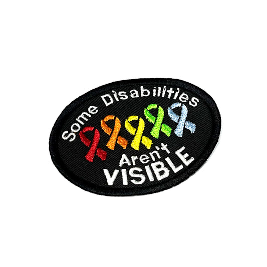 Some Disabilities aren’t Visible Oval Rainbow Ribbon Patch