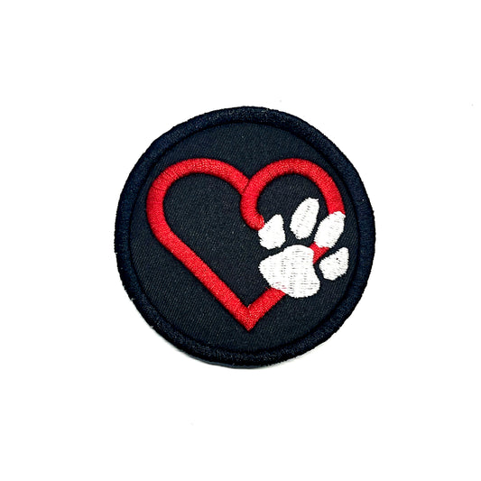 Heart Paw 3" Circle Patch