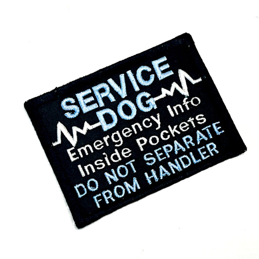 Heartline Service Dog Emergency Info Inside Pocket Dont Separate Dog & Handler Block patch