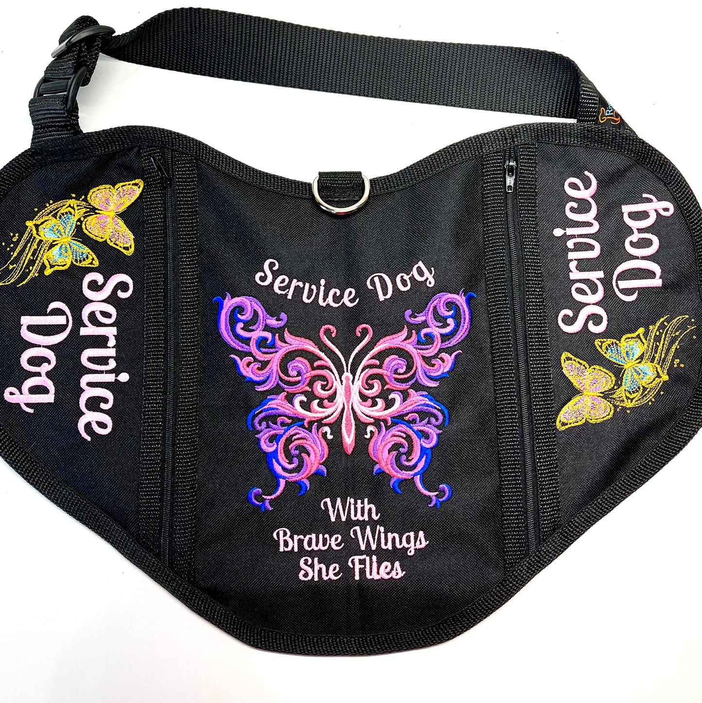 Butterfly Service Dog Pocket Vest Premade size LARGE