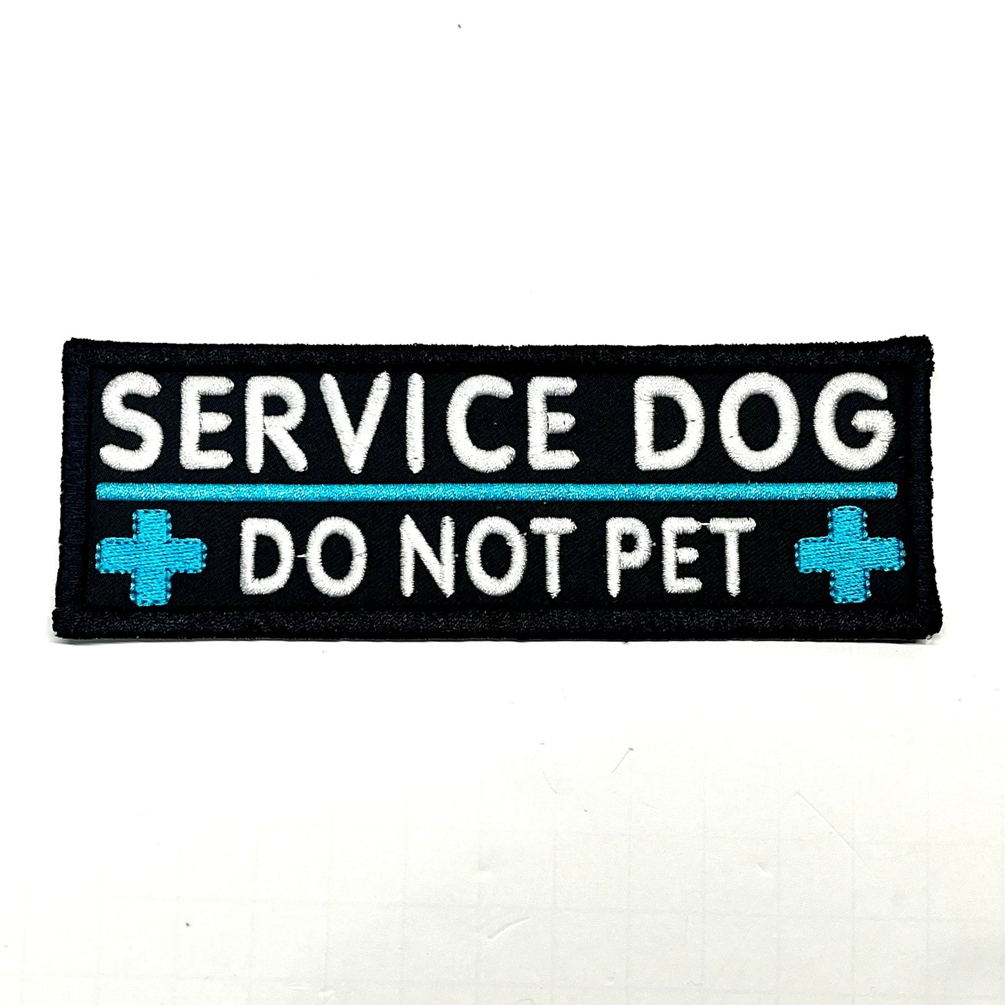 Cross Service Dog Do Not Pet Long 2x6" Patch Set