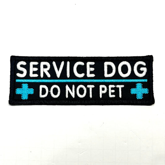 Cross Service Dog Do Not Pet Long 2x6" Patch Set