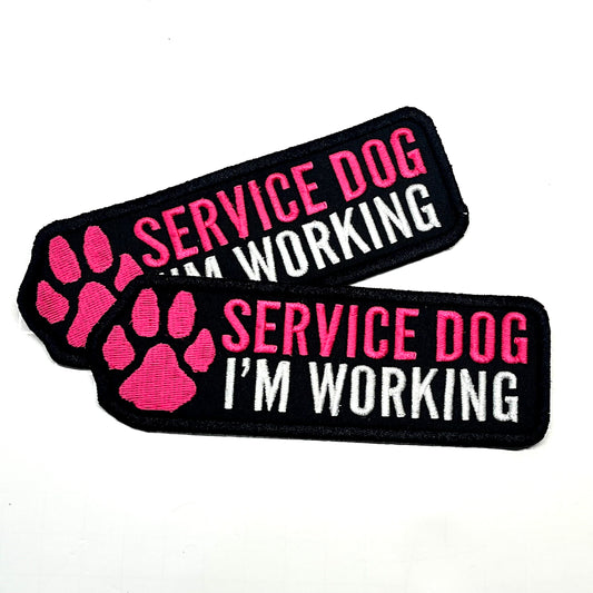 Paw Service Dog I’m Working Long 2x6" Patch Set